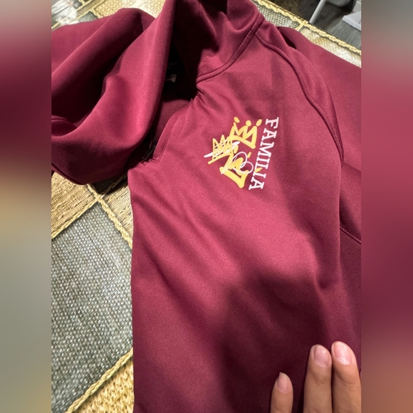 Men's Burgundy Zip Up Sweater XL - Picture 9 of 9